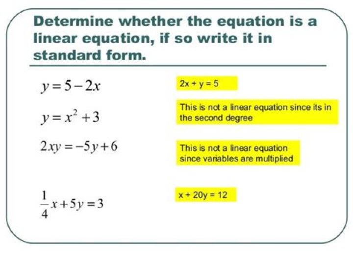 How to know if an equation is linear
