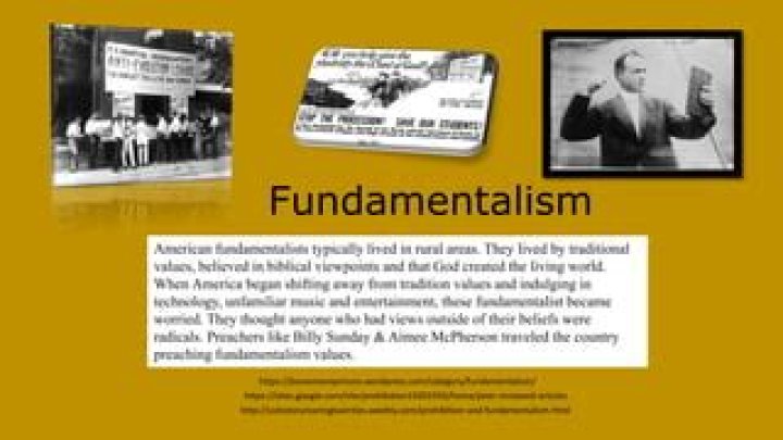 What caused fundamentalism in the 1920s